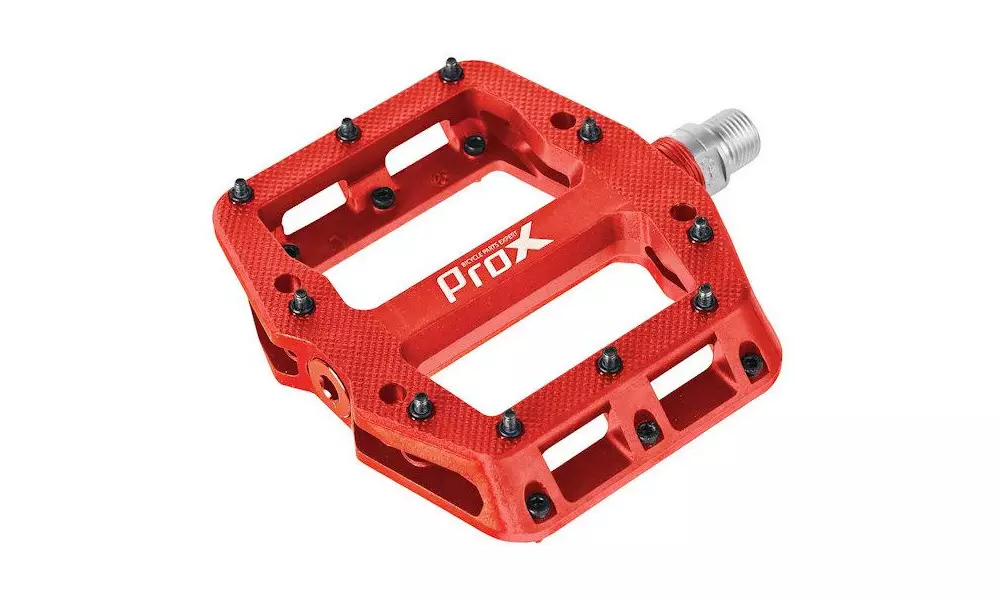 Pedaalid ProX Base Pro 26 plastic Pins axle Cr-Mo red 
