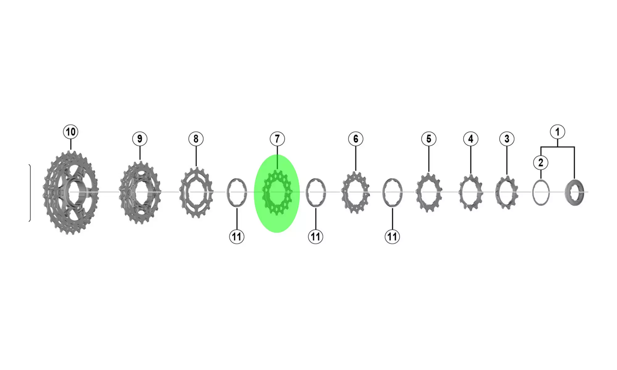 Tirr Shimano ULTEGRA CS-6800 16T for 11-32T - 2