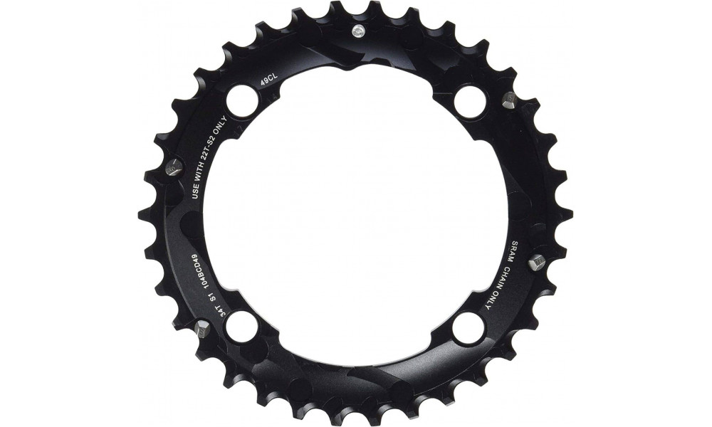 Hammasratas SRAM MTB GX 104mm alu 2x10-speed 34T black 