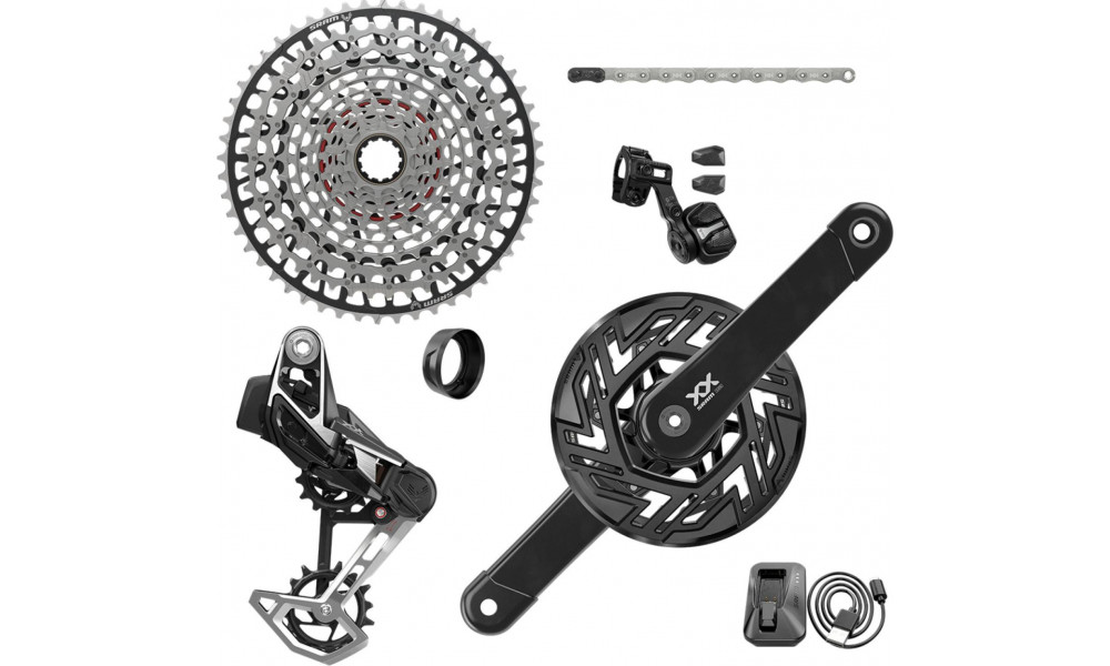 Rühmaülekande osade komplekt SRAM XX Eagle T-Type AXS E-MTB Brose 1x12-speed 165mm 36Tx10-52T 