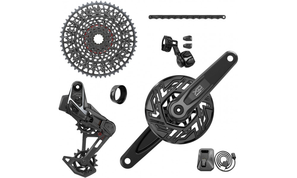 Rühmaülekande osade komplekt SRAM X0 Eagle T-Type AXS E-MTB Brose 1x12-speed 165mm 36Tx10-52T 