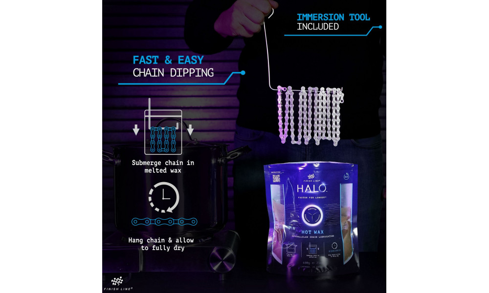 Rattaketi kuumvaha Finish Line HALO Hot Wax 600g - 6