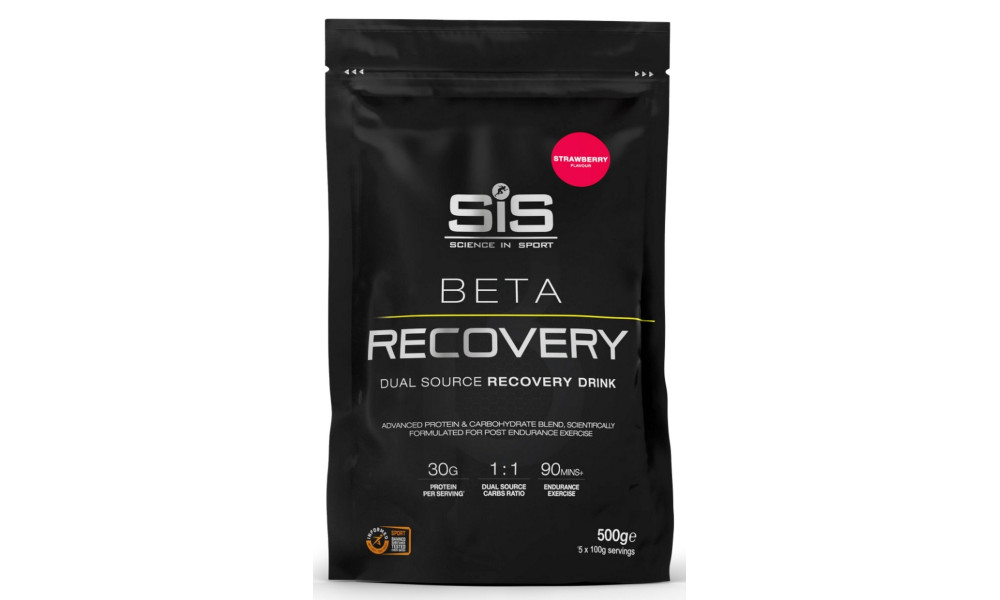 Sporditoidupulber SiS Beta Recovery Strawberry 500g 