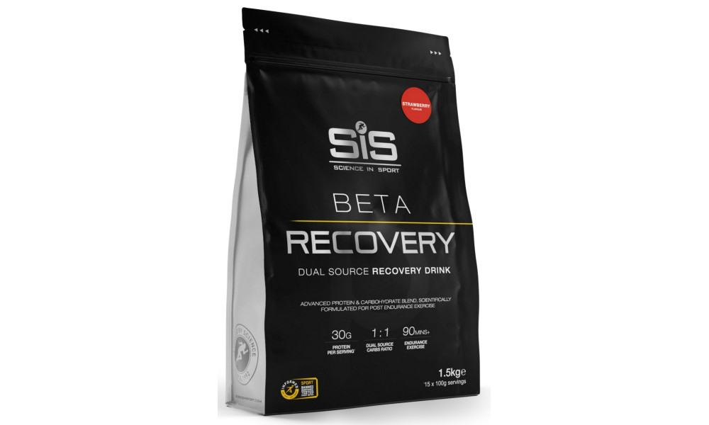 Sporditoidupulber SiS Beta Recovery Strawberry 1.5kg 