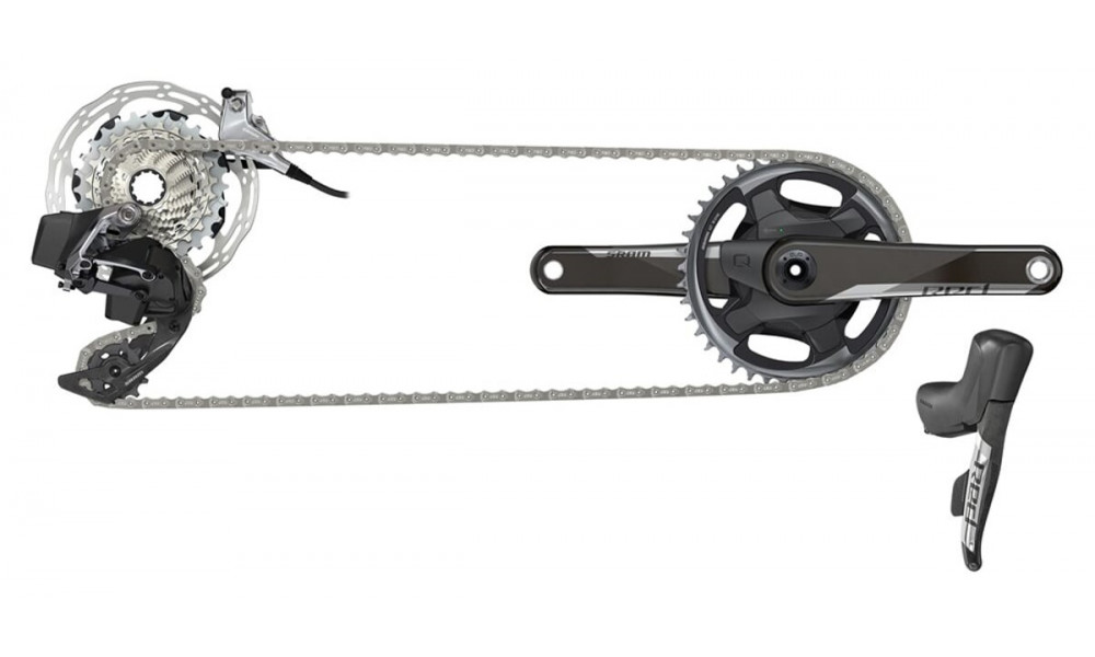 Rühmaülekande osade komplekt SRAM Red eTap AXS 1x12-speed electronic for hydraulic disc brakes flat 6-bolt 