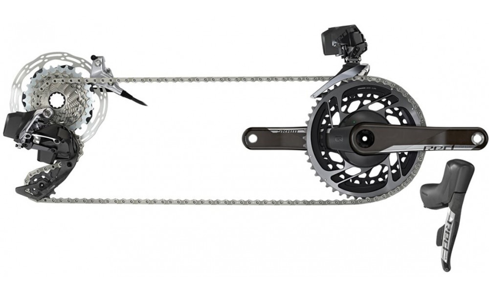 Rühmaülekande osade komplekt SRAM Red eTap AXS 2x12-speed electronic for hydraulic disc brakes flat 6-bolt 