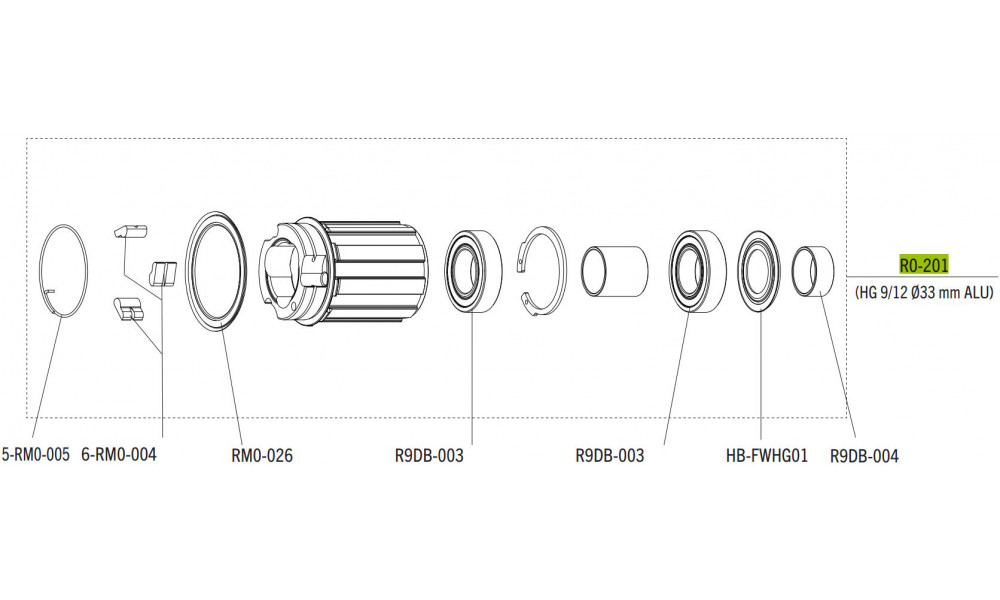 Tirrisüdamik Fulcrum for Shimano HG 10/11-speed cassettes 