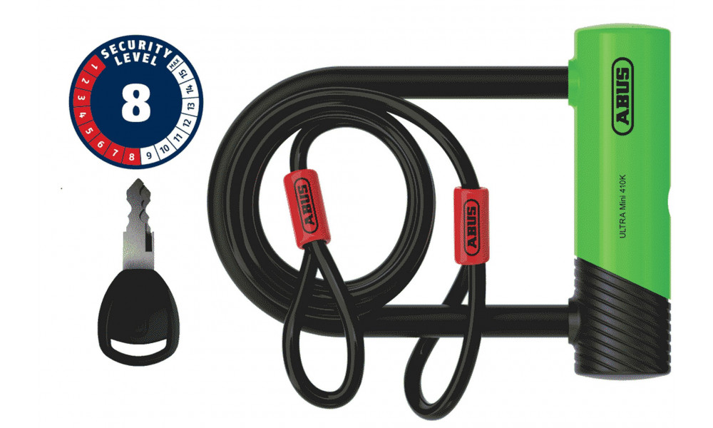 Lukk Abus Ultra Mini 410K/150HB140 green SH + Cobra 10/120 - 1