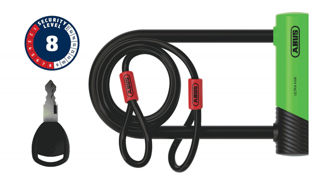 Lukk Abus Ultra Mini 410K/150HB180 green SH + Cobra 10/120 - 1