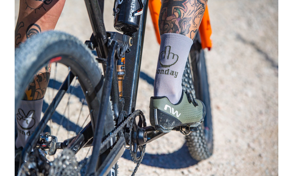 Rattasokid Northwave Sunday Monday light grey-forest green-XS (34/36) - 2