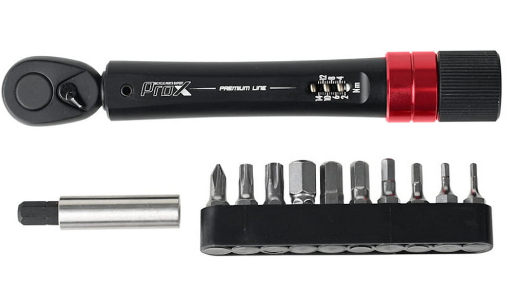 Tool set ProX Premium Line with dynamometer 2-14Nm 12-parts black - 1