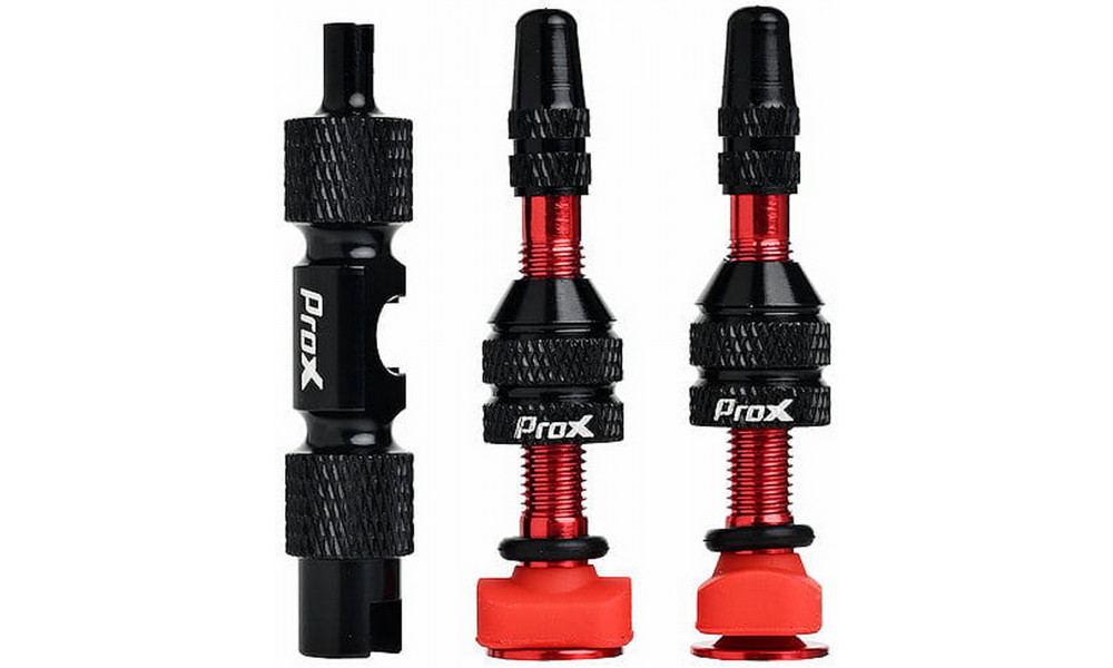 Ventiilikomplekt ProX Tubeless + key 40mm red - 1