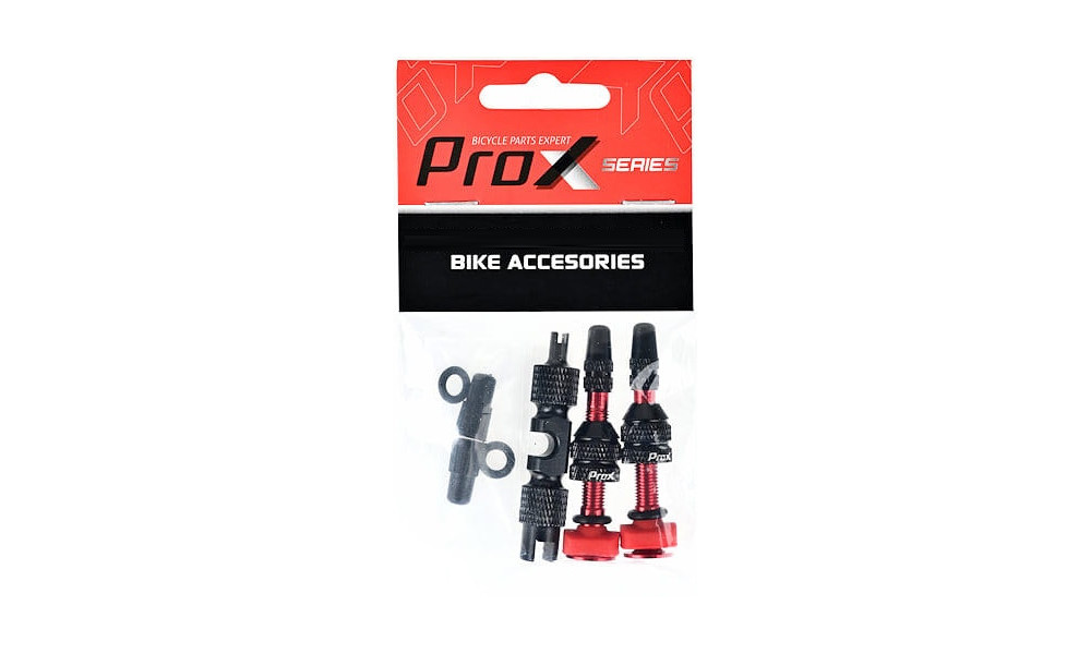 Ventiilikomplekt ProX Tubeless + key 40mm red - 2