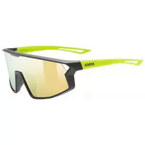 Prillid Uvex skyrise jr. black-yellow matt / mirror yellow