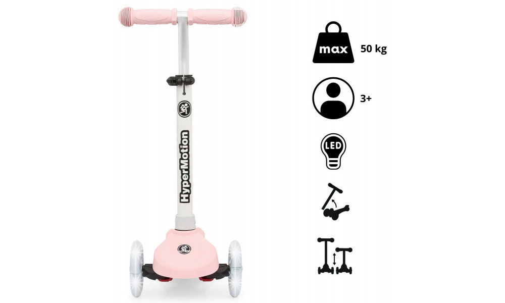 Tõukeratas HyperMotion Tringo LED pink - 5