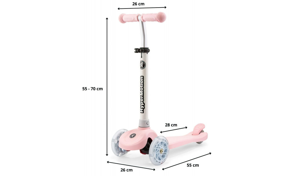 Tõukeratas HyperMotion Tringo LED pink - 13