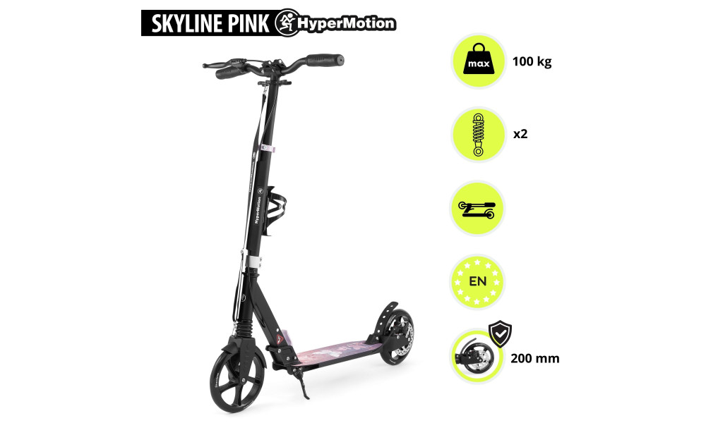Tõukeratas HyperMotion Skyline black-pink - 13