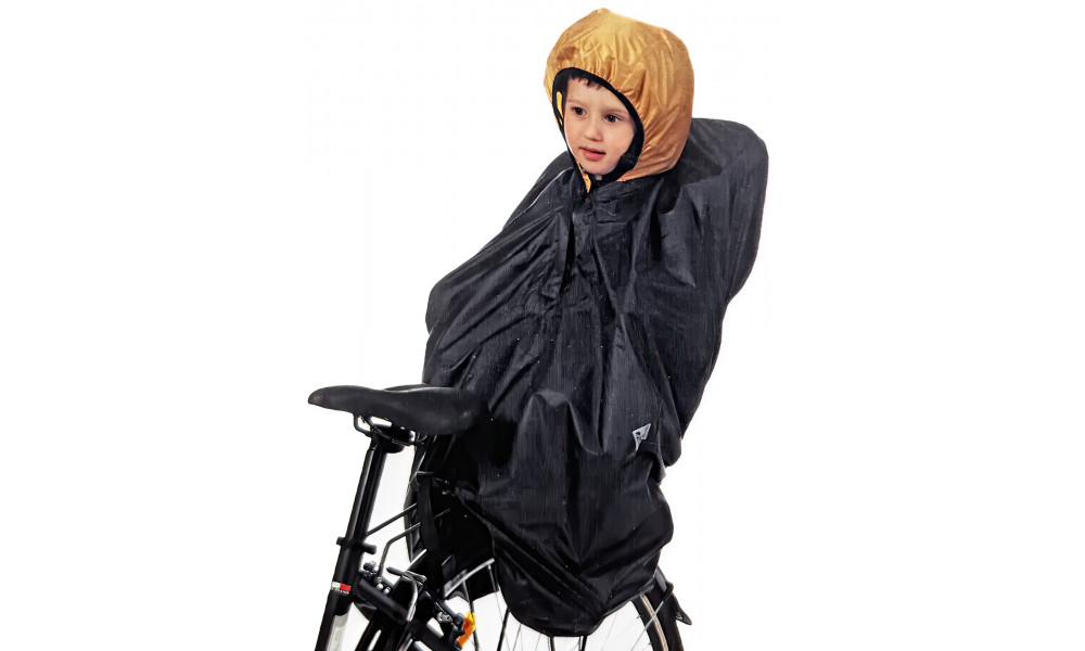 Vihmaponcho Bellelli rear seat black-yellow - 1
