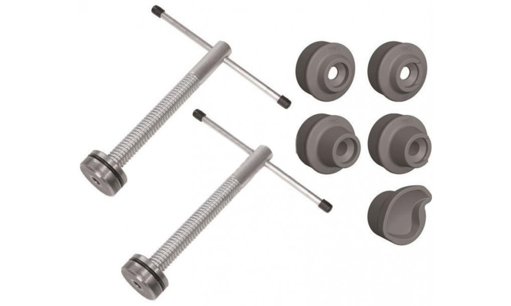 Tööriist Cyclus Tools repair stand spindle set incl. 5 adapters for 290007 (729998)Snap.In bottom bracket press for Press-Fit  