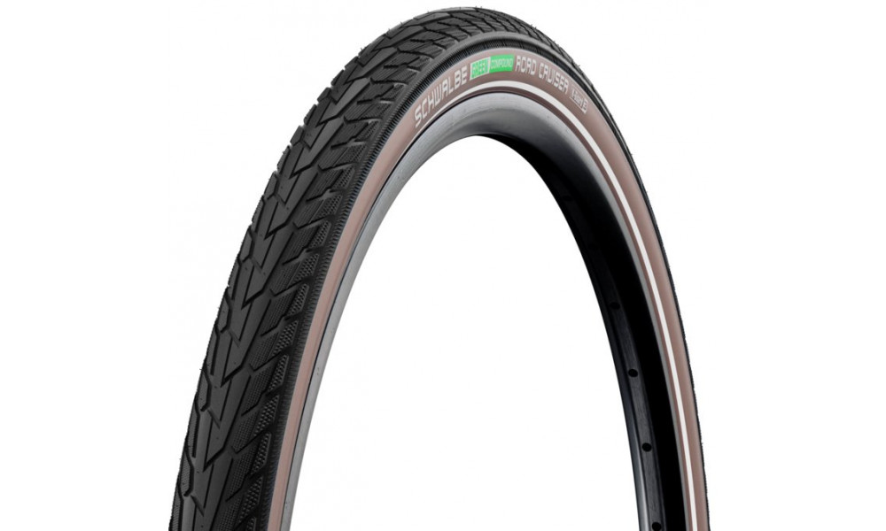 Väliskumm 28" Schwalbe Road Cruiser HS 484, Active Wired 47-622 / 28x1.75 Black/Coffee-Reflex 