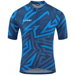 Cycling jersey Cube ATX Full Zip CMPT S/S blue
