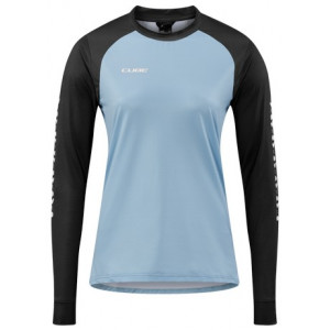 Cycling jersey Cube ATX WS Round Neck L/S blue'n'black