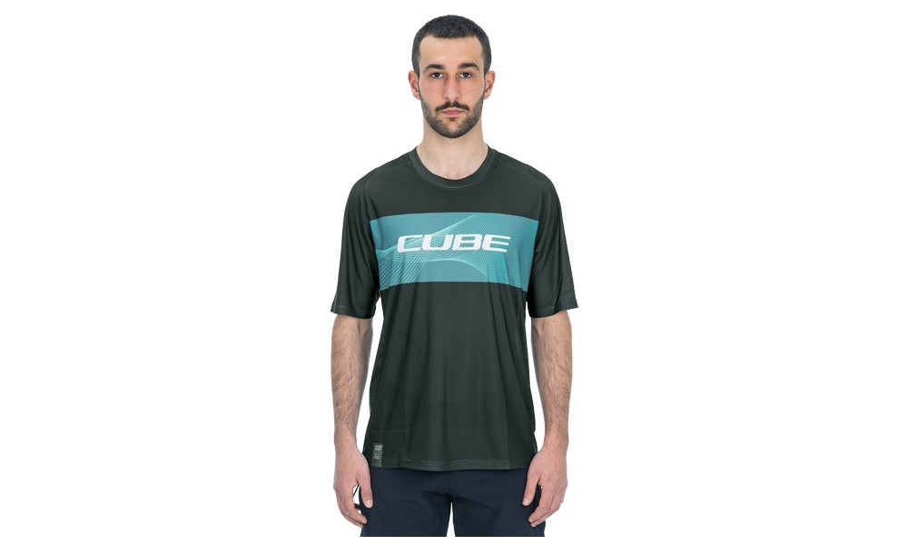 Cycling jersey Cube Vertex Round Neck S/S grey'n'mint - 5