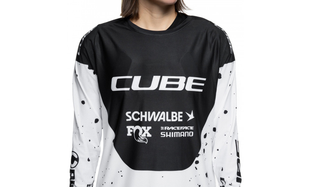 Cycling jersey Cube MTB WS X Factory Racing L/S black'n'white - 5