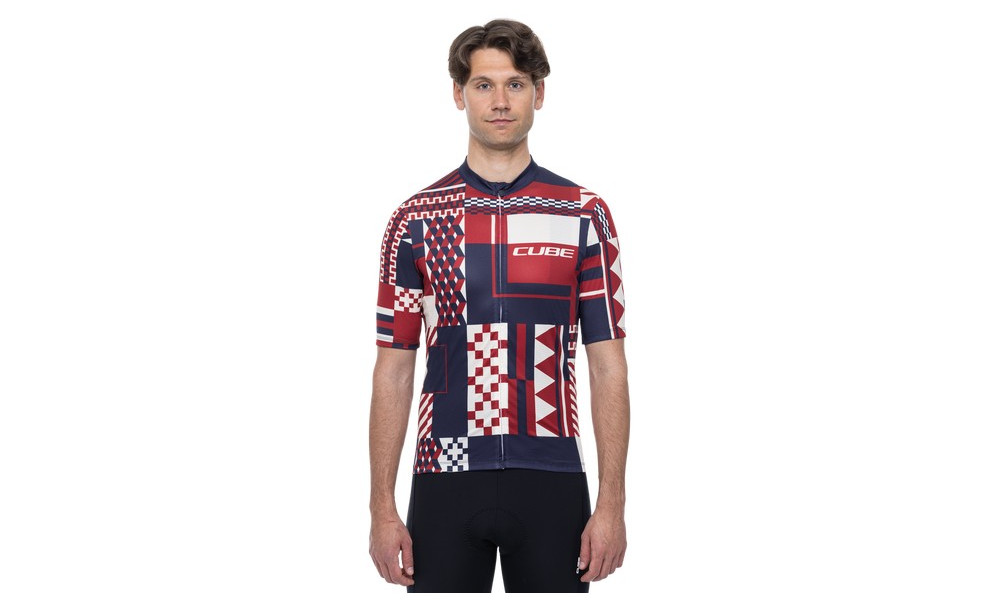 Cycling jersey Cube Blackline CMPT S/S blue'n'red'n'beige - 5