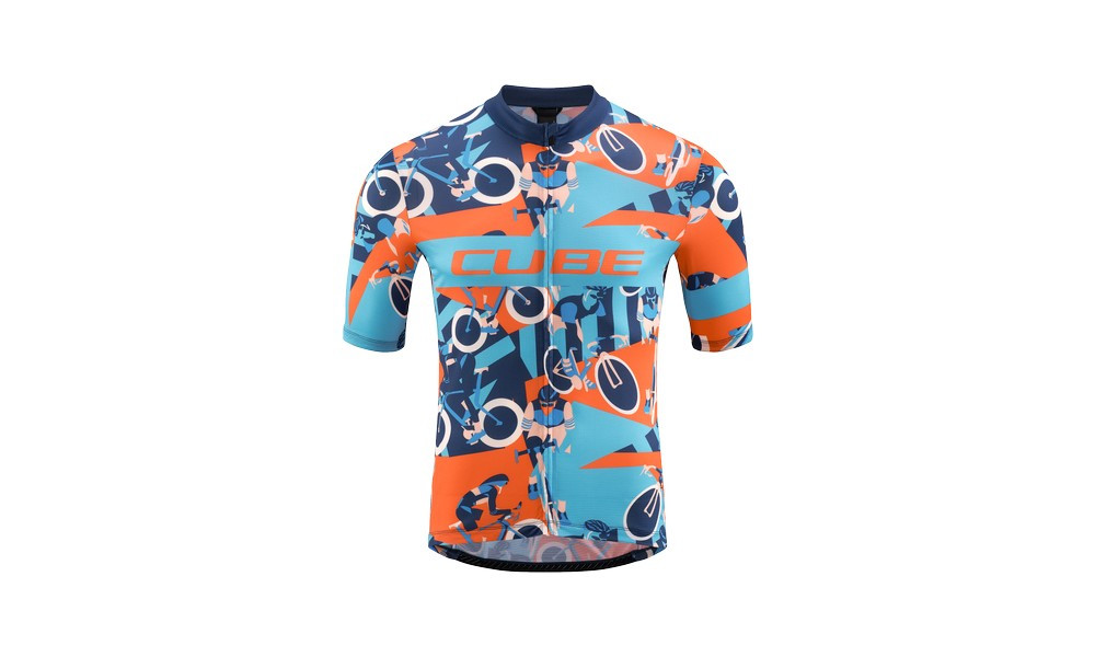 Cycling jersey Cube Blackline CMPT S/S blue'n'orange - 1