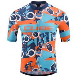 Cycling jersey Cube Blackline CMPT S/S blue'n'orange