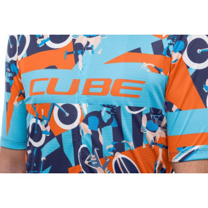 Cycling jersey Cube Blackline CMPT S/S blue'n'orange