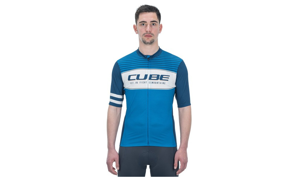 Cycling jersey Cube Blackline CMPT S/S blue'n'white - 5