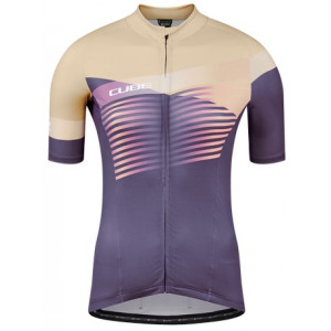 Cycling jersey Cube Teamline WS S/S violet'n'sand