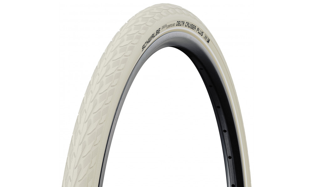 Väliskumm 28" Schwalbe Delta Cruiser Plus HS 431, Active Wired 37-622 / 28x1.40 Creme-Reflex - 1