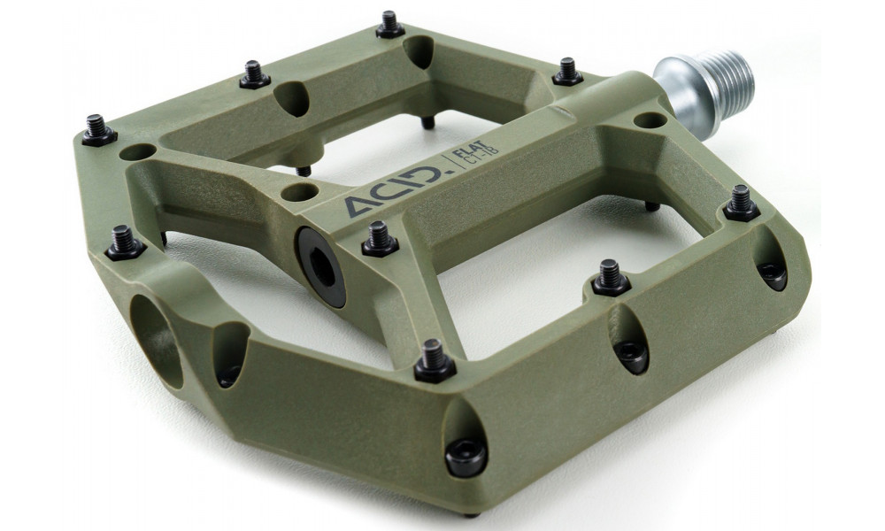 Pedaalid ACID Flat C1-IB plastic olive green - 1
