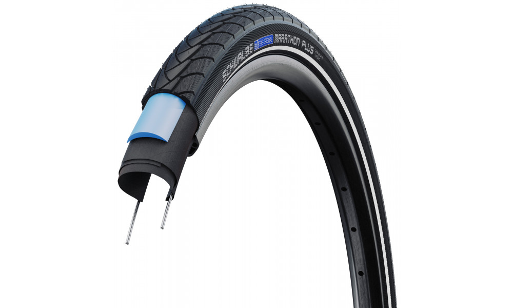 Väliskumm 28" Schwalbe Marathon Plus HS 348, Perf Wired 28-622 / 700x28C Black-Reflex - 4