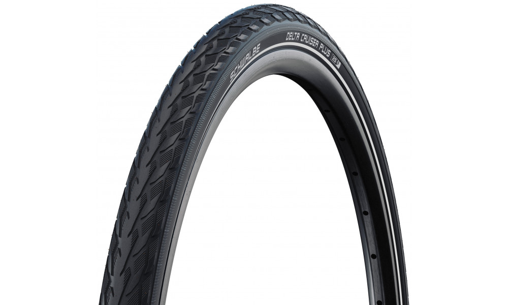 Väliskumm 28" Schwalbe Delta Cruiser Plus HS 431 Active Wired 47-622 / 28x1.75 Black-Reflex 