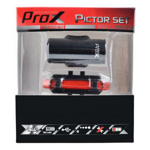 Tulede komplekt ProX Pictor CREE 350Lm + 10Lm USB red