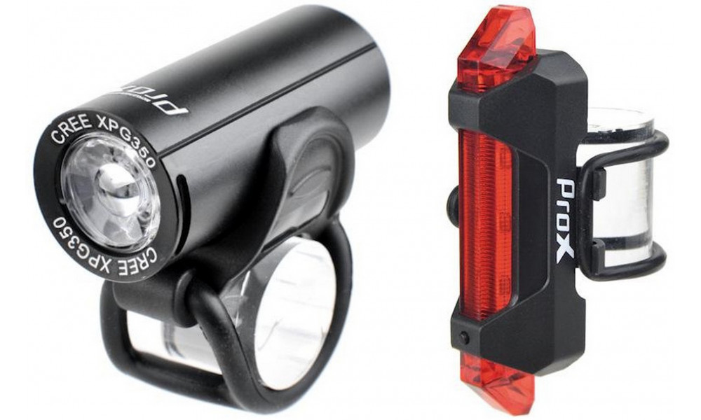 Tulede komplekt ProX Pictor CREE 350Lm + 10Lm USB black - 1