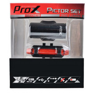 Tulede komplekt ProX Pictor CREE 350Lm + 10Lm USB black