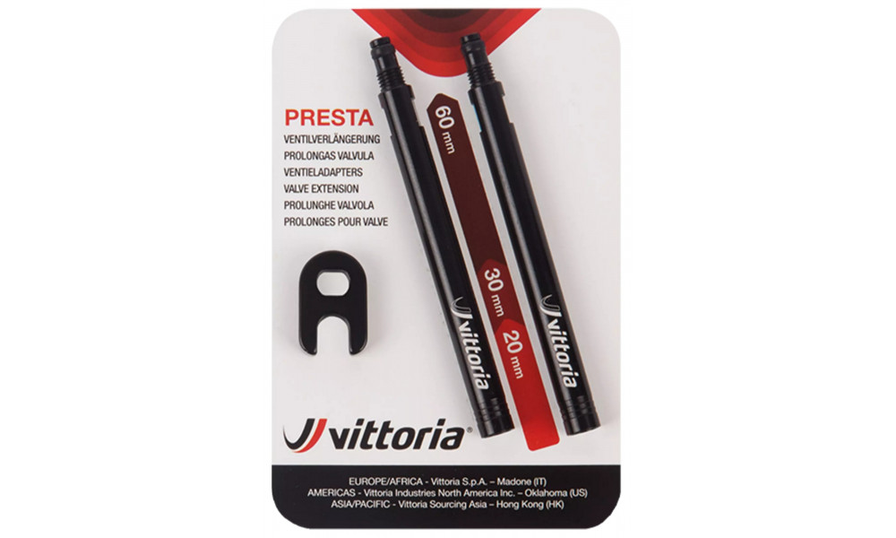 Ventiili pikendus Vittoria 60mm (2 pcs. in alu + spanner) 