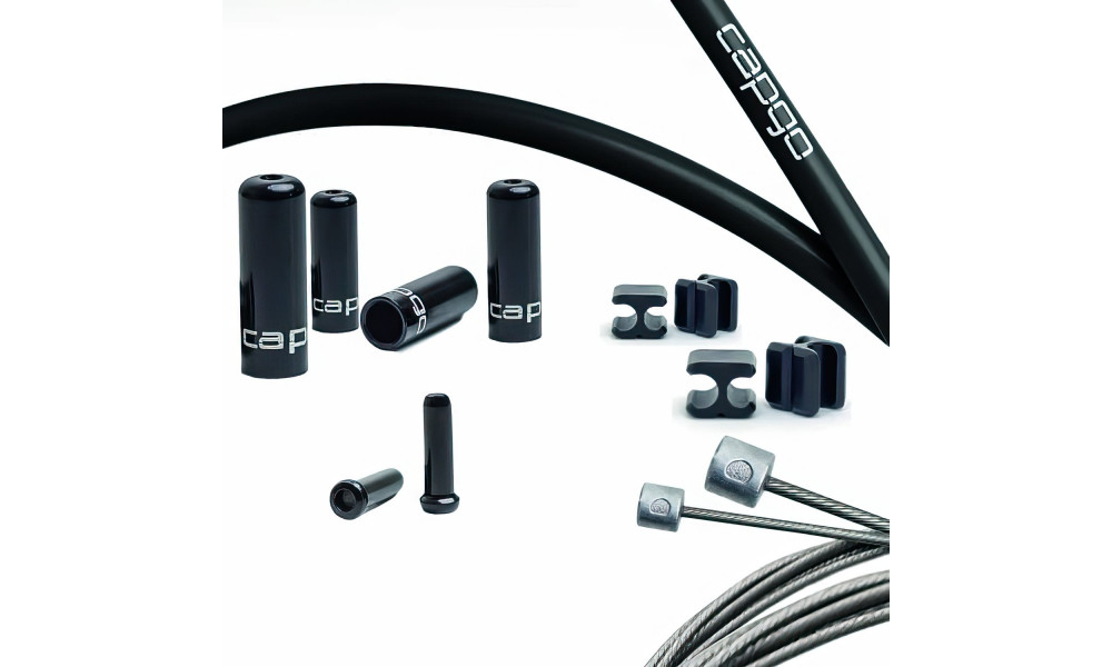 Käigutrossi komplekt Capgo OL Doube(2x) stainless Kevlar Shimano/Sram Road & MTB black 