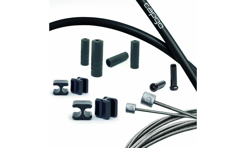 Käigutrossi komplekt Capgo BL Doube(2x) stainless Shimano/Sram Road & MTB black 