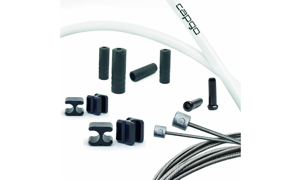 Käigutrossi komplekt Capgo BL Doube(2x) stainless Shimano/Sram Road & MTB white 