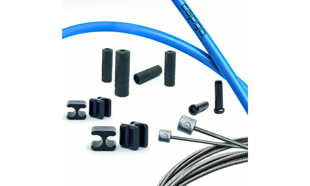 Käigutrossi komplekt Capgo BL Doube(2x) stainless Shimano/Sram Road & MTB blue 