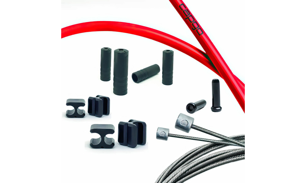 Käigutrossi komplekt Capgo BL Doube(2x) stainless Shimano/Sram Road & MTB red 