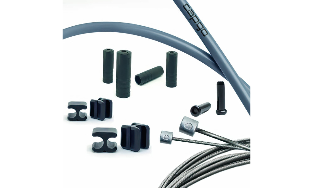 Käigutrossi komplekt Capgo BL Doube(2x) stainless Shimano/Sram Road & MTB grey 