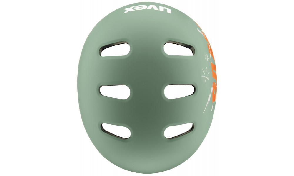 Kiivri Uvex kid 4 style bam moss green-papaya matt - 5