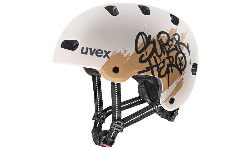 Kiivri Uvex kid 4 style super hero warm grey matt - 1